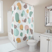 パステルカラーオーガニックシェイプシームレスパターン シャワーカーテン (インサイチュ)