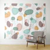 パステルカラーオーガニックシェイプシームレスパターン タペストリー (インサイチュ(横))