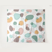 パステルカラーオーガニックシェイプシームレスパターン タペストリー (正面(横))