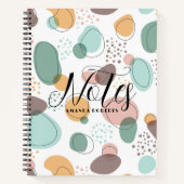 パステルカラーオーガニックシェイプシームレスパターン ノートブック (正面)