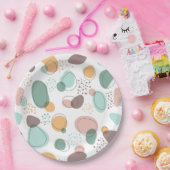 パステルカラーオーガニックシェイプシームレスパターン ペーパープレート (パーティー)