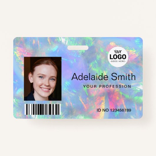 パステルカラーオーパル宝石効果 バッジ (正面)