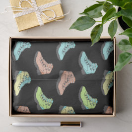 パステルカラーカヤックオンブラックパターン(の模様が)ある 薄葉紙