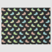 パステルカラーカヤックオンブラックパターン(の模様が)ある 薄葉紙 (正面)