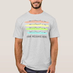 パステルカラーカヤックスグラフィッパーソナライズされたクス Tシャツ