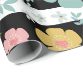 パステルカラーカラフルフラワーズ&ストライプパタン ラッピングペーパー (ロールコーナー)