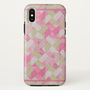 パステルカラーキルトパターン iPhone X ケース