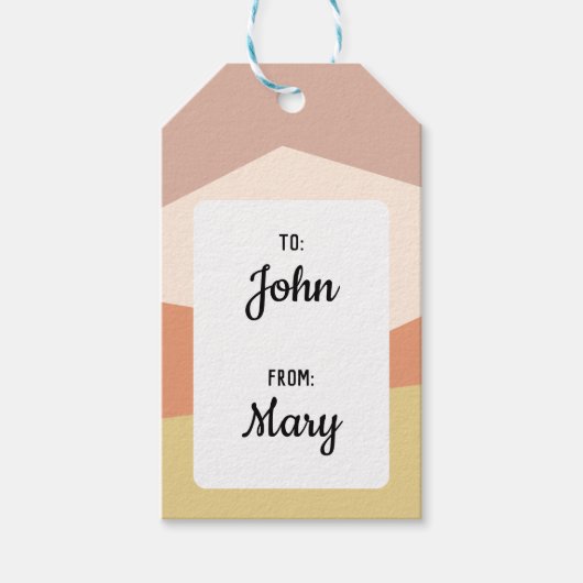 パステルカラーギフト付きミニマリストジオメトリックラベル ギフトタグ (正面)