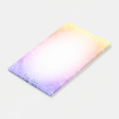 パステルカラーグラデーションの雪片と書道 ポストイット (アングル)