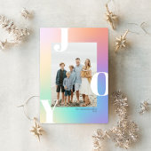 パステルカラーグラデーションJOYホリデーフォトカード シーズンカード