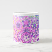 パステルカラージオメトリック抽象芸術パターン ジャンボコーヒーマグカップ (正面)