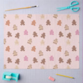 パステルカラージンジャーブレッドマンクリスマス 薄葉紙 (クラフト)