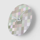 パステルカラースクエア ラウンド壁時計 (傾斜)