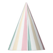 パステルカラーストライプズサーカス子供の誕生日 パーティーハット (裏面)