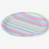 パステルカラーストライプ ペーパープレート (アングル)