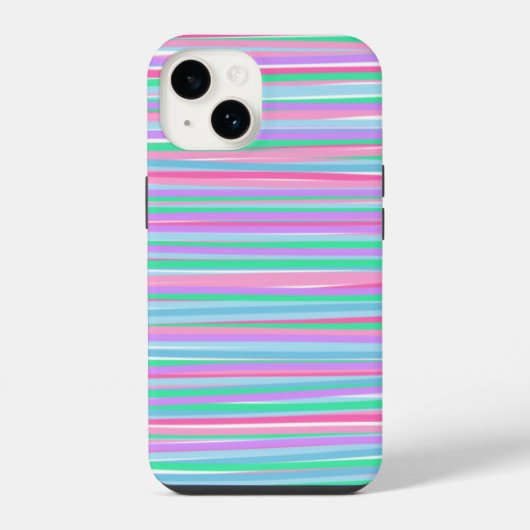 パステルカラーストライプ iPhoneケース (裏面)