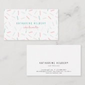 パステルカラースプレッレスホワイトビジネスカード 名刺 (正面/裏面)