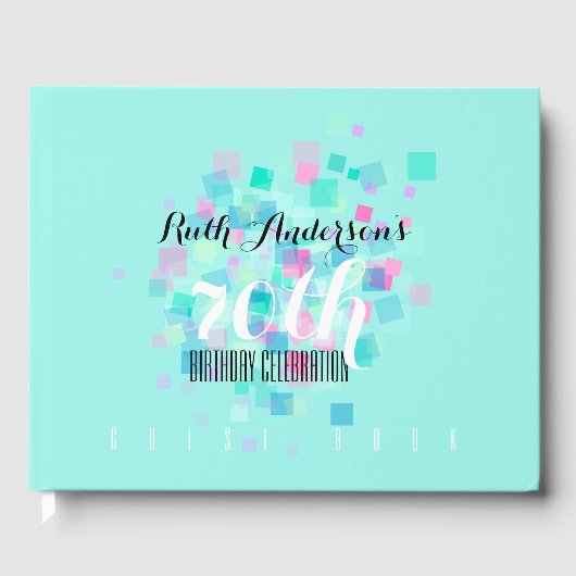 パステルカラーズアクア70thバースデーパーティーゲストブック ゲストブック (正面)