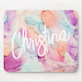 パステルカラーズアルコールインクステインパターンマウスパッド マウスパッド (正面)
