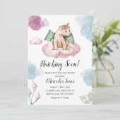 パステルカラーズウォーターカラードラゴンonピンククラウド 招待状 (スタンド正面)