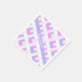 パステルカラーズサマー春ストライプパーソナライズ スタンダードカクテルナプキン (角)