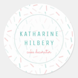 パステルカラーズスプリンクルズホワイト ラウンドシール