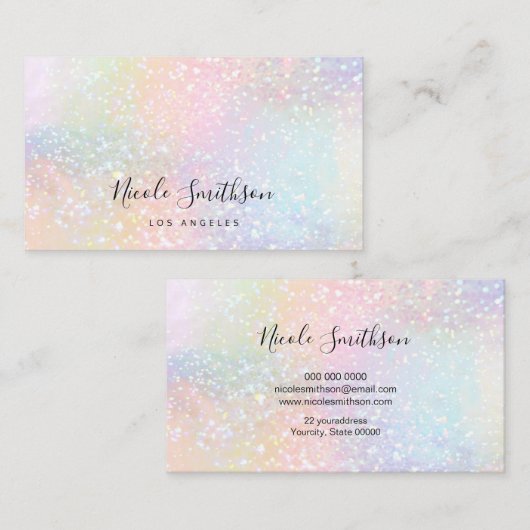 パステルカラーズフェイクホログラフ名刺 名刺 (正面/裏面)