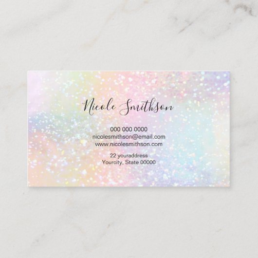 パステルカラーズフェイクホログラフ名刺 名刺 (裏面)