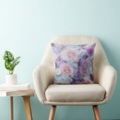 パステルカラーズブルーパープルエレガント抽象芸術花 クッション (椅子)