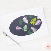 パステルカラーズラッキーシダ 楕円形シール (封筒)