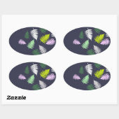 パステルカラーズラッキーシダ 楕円形シール (シート)