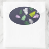 パステルカラーズラッキーシダ 楕円形シール (バッグ)