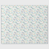パステルカラーズ植物学水彩模様 ラッピングペーパー (フラット)