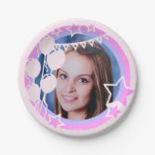 パステルカラーズ誕生日パーティー額写真 ペーパープレート (正面)