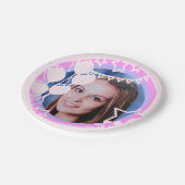 パステルカラーズ誕生日パーティー額写真 ペーパープレート (アングル)