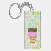 パステルカラーズ、水玉模様;アイスクリームコーン キーホルダー (正面左)