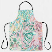 パステルカラータイガーアートパターン エプロン (正面)