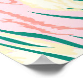 パステルカラータイガーアートパターン ポスター (角)