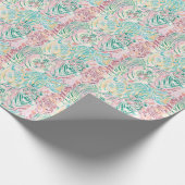 パステルカラータイガーアートパターン ラッピングペーパー (角)