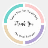 パステルカラートレンディーサンキューステッカーラベル ラウンドシール (正面)
