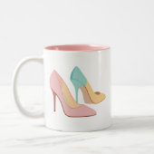 パステルカラーハイヒールのためにあなたガール ツートーンマグカップ (左)