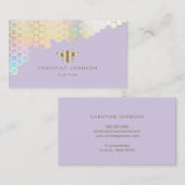 パステルカラーハニカムビーオンラベンダー 名刺 (正面/裏面)