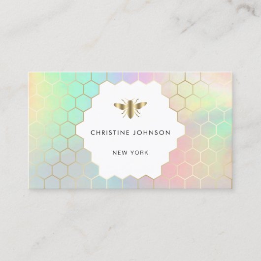 パステルカラーハニカムヘキソンズビーロゴ 名刺 (正面)