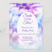 パステルカラーハート誕生日パーティー 招待状 (正面/裏面)