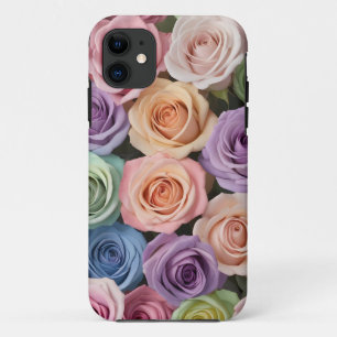 パステルカラーバラ iPhone 11 ケース