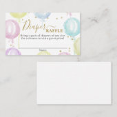 パステルカラーバルーンおむつラッフルカード エンクロージャーカード (正面/裏面)