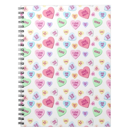 パステルカラーバレンタイン会話ハート ノートブック (正面)