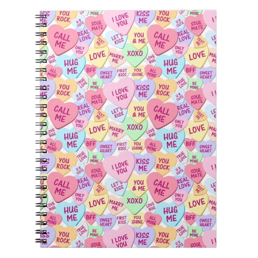 パステルカラーバレンタイン会話ハート ノートブック (正面)