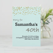 パステルカラーパーソナライズされたで40歳の誕生日 招待状 (スタンド正面)