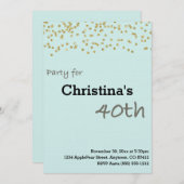 パステルカラーパーソナライズされたインヴィータ40歳の誕生日 招待状 (正面/裏面)